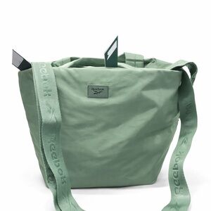 Reebok Sage Green Crossbody Gym Bag NWT Compact Nylon Adjustable Strap